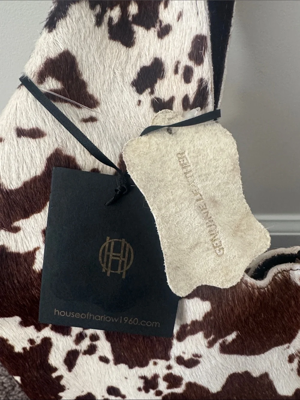 House of Harlow 1960 Brown & White Cowhide Hobo Shoulder Bag